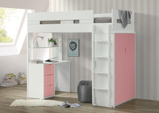 Nerice White & Pink Loft Bed - Olympia Furniture (Saint George, Utah)