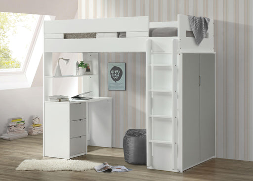 Nerice White & Gray Loft Bed - Olympia Furniture (Saint George, Utah)