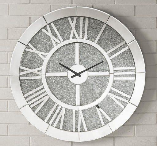 Nowles Mirrored Wall Clock - Olympia Furniture (Saint George, Utah)