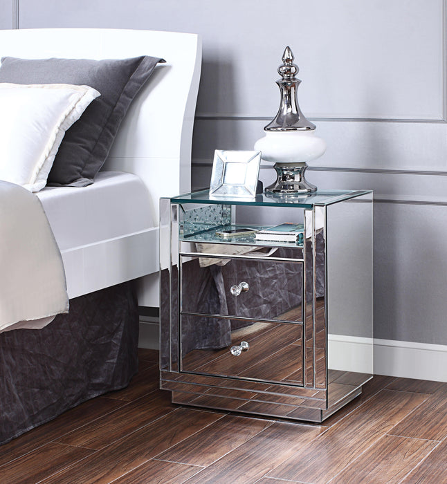 Nysa Mirrored & Faux Crystals Accent Table - Olympia Furniture (Saint George, Utah)