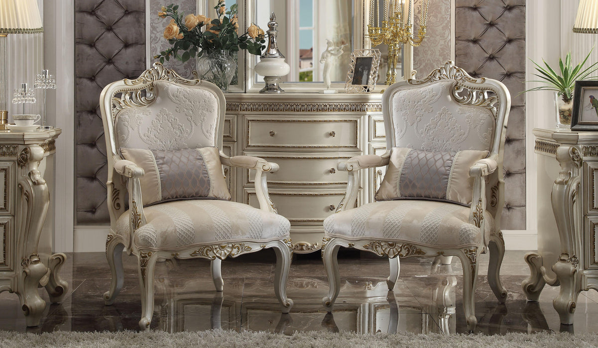 Picardy Fabric & Antique Pearl Chair & 1 Pillow - Olympia Furniture (Saint George, Utah)