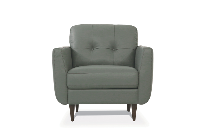 Radwan Pesto Green Leather Chair - Olympia Furniture (Saint George, Utah)