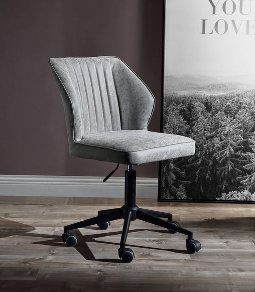 Pakuna Vintage Gray PU & Black Office Chair - Olympia Furniture (Saint George, Utah)