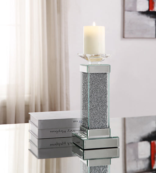 Rekha Mirrored & Faux Crystals Accent Candleholder - Olympia Furniture (Saint George, Utah)
