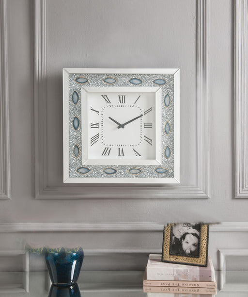 Sonia Mirrored & Faux Agate Wall Clock - Olympia Furniture (Saint George, Utah)