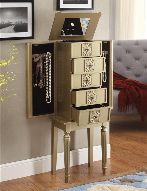 Tammy Gold Jewelry Armoire - Olympia Furniture (Saint George, Utah)
