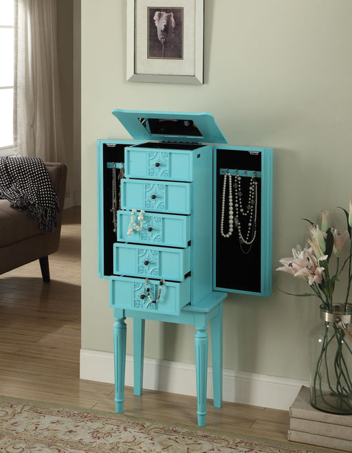 Tammy Light Blue Jewelry Armoire - Olympia Furniture (Saint George, Utah)