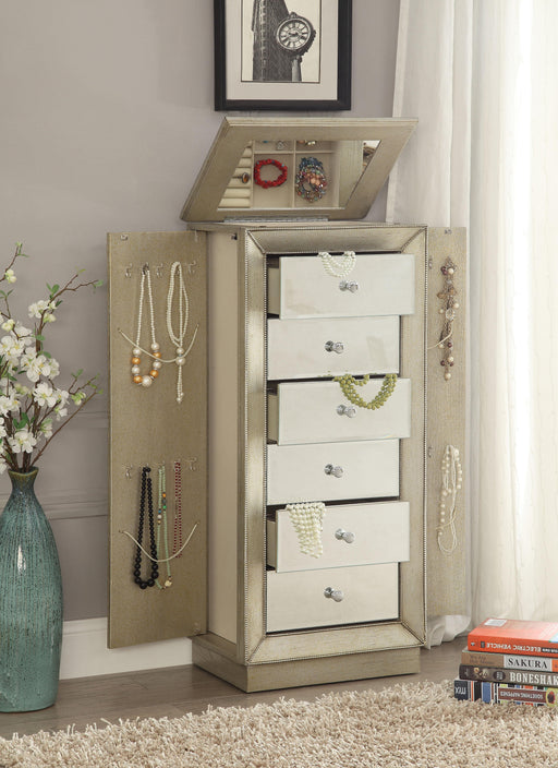 Talor Antique Gold Jewelry Armoire - Olympia Furniture (Saint George, Utah)