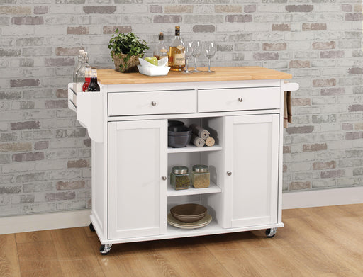 Tullarick Natural & White Kitchen Cart - Olympia Furniture (Saint George, Utah)