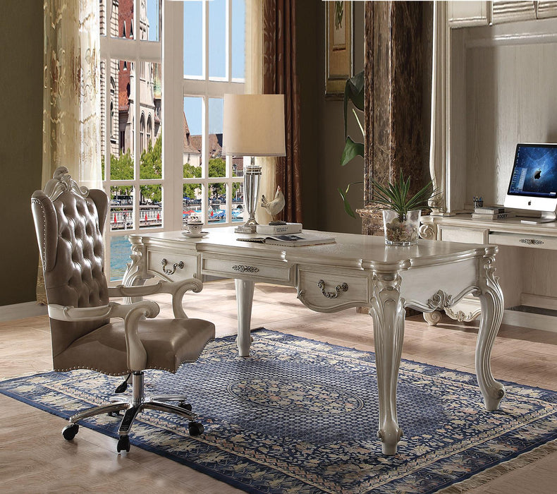 Versailles Bone White Computer Desk & Hutch - Olympia Furniture (Saint George, Utah)