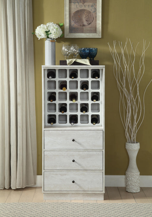 Wiesta Antique White Wine Cabinet - Olympia Furniture (Saint George, Utah)