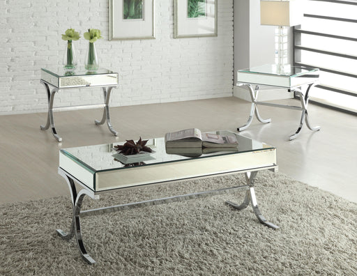 Yuri Mirrored Top & Chrome Coffee Table - Olympia Furniture (Saint George, Utah)