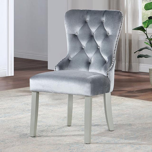 ADALIA Wingback Chair (2/CTN), Silver/Dark Gray - Olympia Furniture (Saint George, Utah)