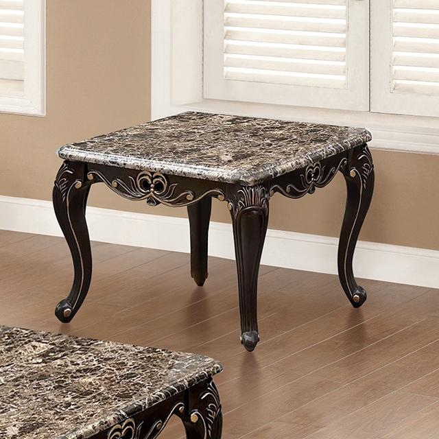Albacete End Table Walnut & Campage - Olympia Furniture (Saint George, Utah)