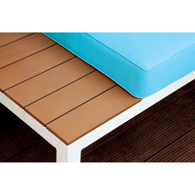 WINONA White/Oak/Blue Patio Sectional w/ Table - Olympia Furniture (Saint George, Utah)