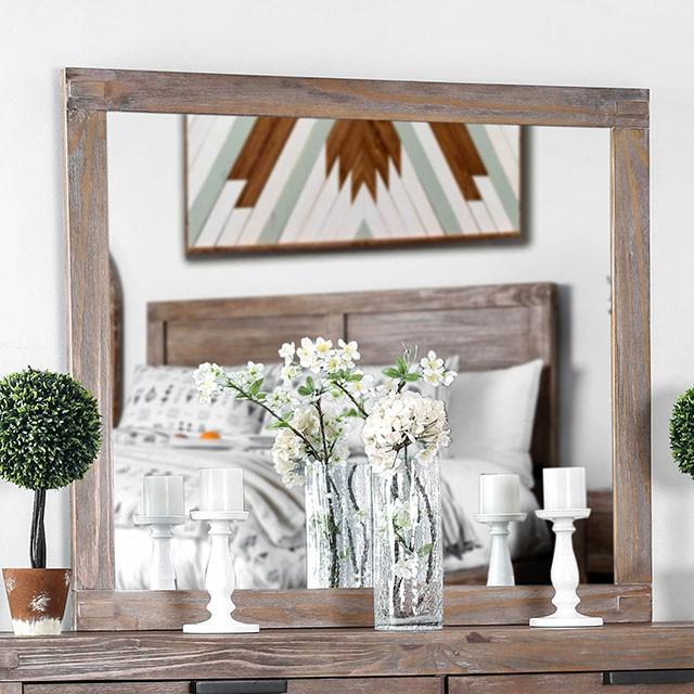 Wynton Weathered Light Oak Mirror - Olympia Furniture (Saint George, Utah)