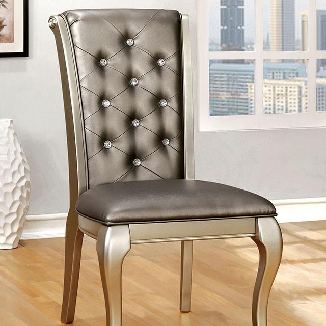 AMINA Champagne Side Chair (2/CTN) - Olympia Furniture (Saint George, Utah)