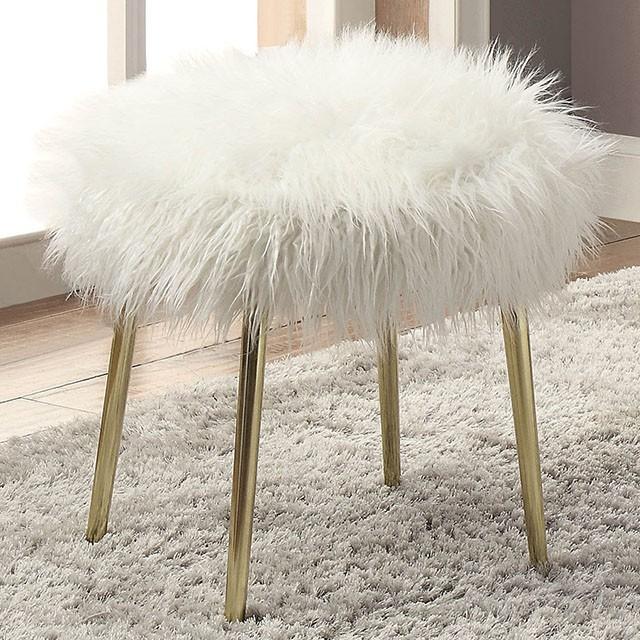 Caoimhe White/Gold Ottoman - Olympia Furniture (Saint George, Utah)