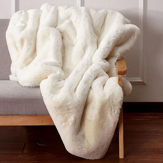 Caparica Off White Throw, Off White - Olympia Furniture (Saint George, Utah)