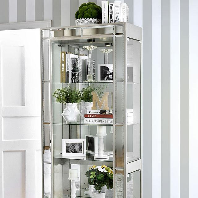 Carrollton Chrome Curio Cabinet - Olympia Furniture (Saint George, Utah)