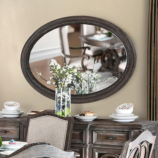ARCADIA Rustic Natural Tone Mirror, Oval - Olympia Furniture (Saint George, Utah)
