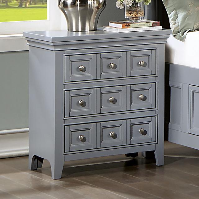 CASTLILE Night Stand w/ USB, Gray - Olympia Furniture (Saint George, Utah)