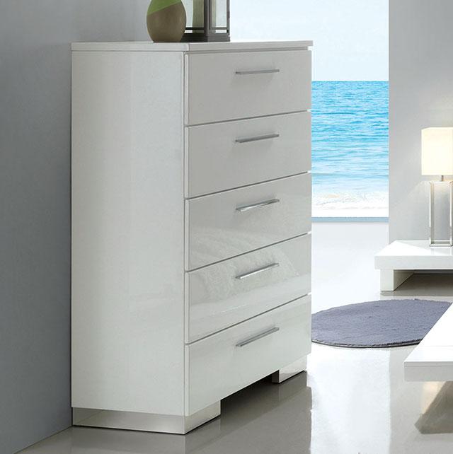 Christie Glossy White Chest - Olympia Furniture (Saint George, Utah)