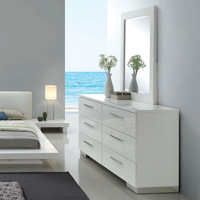 Christie Glossy White Dresser - Olympia Furniture (Saint George, Utah)