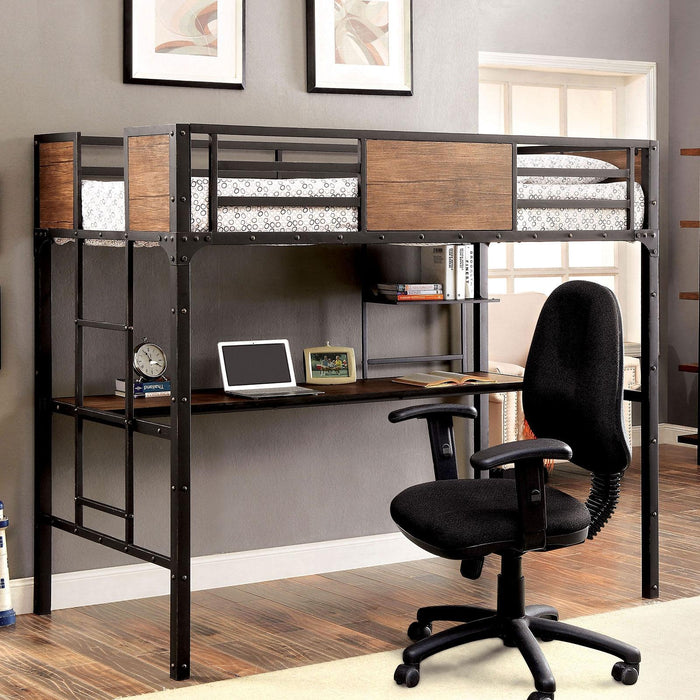 CLAPTON Black Twin Bed w/ Workstation - Olympia Furniture (Saint George, Utah)