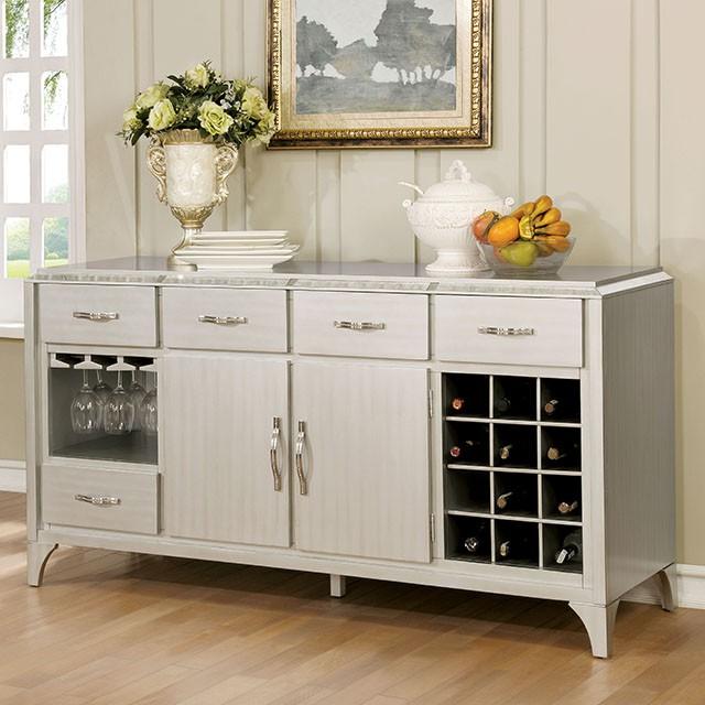 DIOCLES Silver/Gray Server - Olympia Furniture (Saint George, Utah)