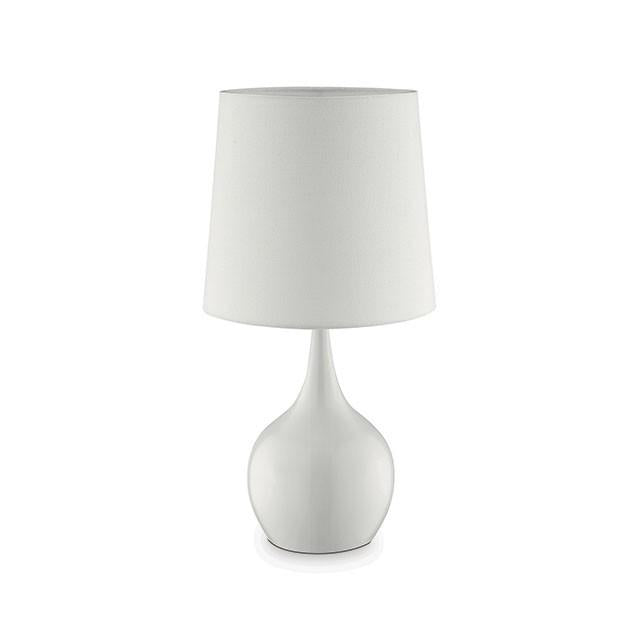 Edie White 23.5"H Glossy White Table Lamp - Olympia Furniture (Saint George, Utah)