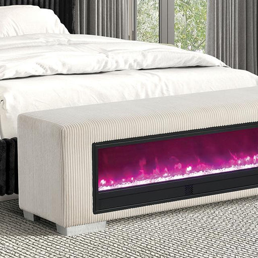 Elnath Bench w/ Visual Crystal Fireplace - Olympia Furniture (Saint George, Utah)