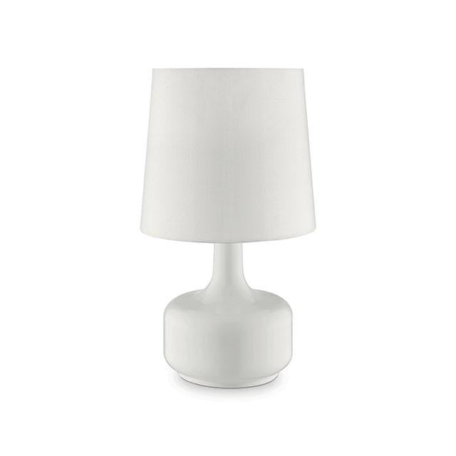 Farah White 17"H Glossy White Table Lamp - Olympia Furniture (Saint George, Utah)