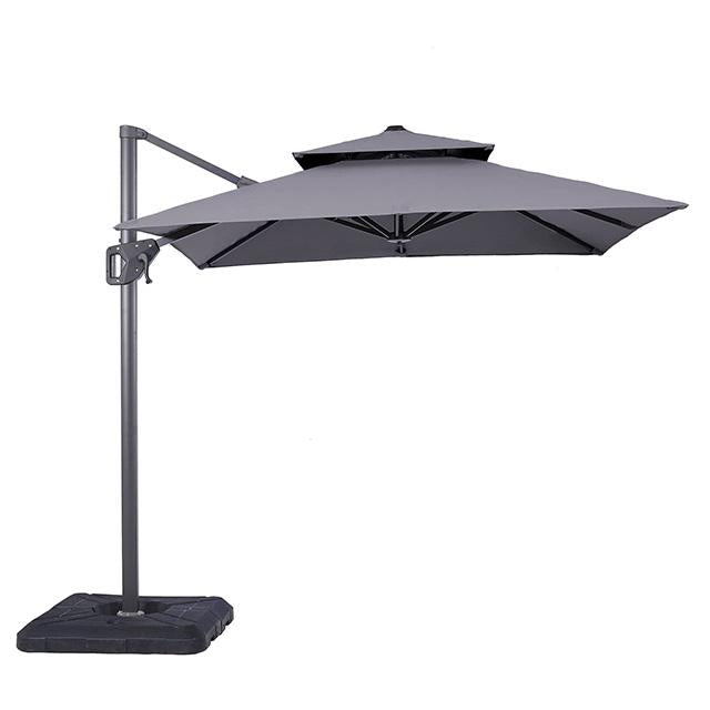 Fida 8 Ft Square Umbrella w/ Double Top + 37" Large Base - Olympia Furniture (Saint George, Utah)