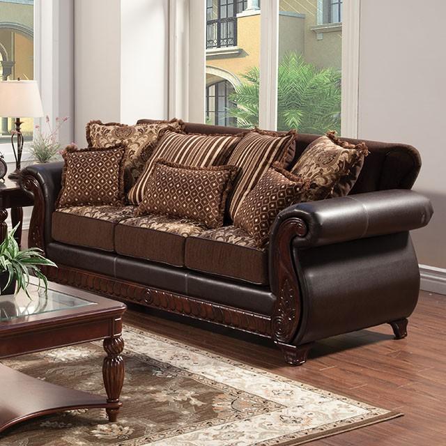 Franklin Dark Brown/Tan Sofa, Dark Brown - Olympia Furniture (Saint George, Utah)