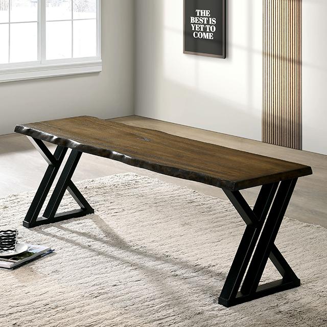 BARBARY Bench, Black/Dark Oak - Olympia Furniture (Saint George, Utah)