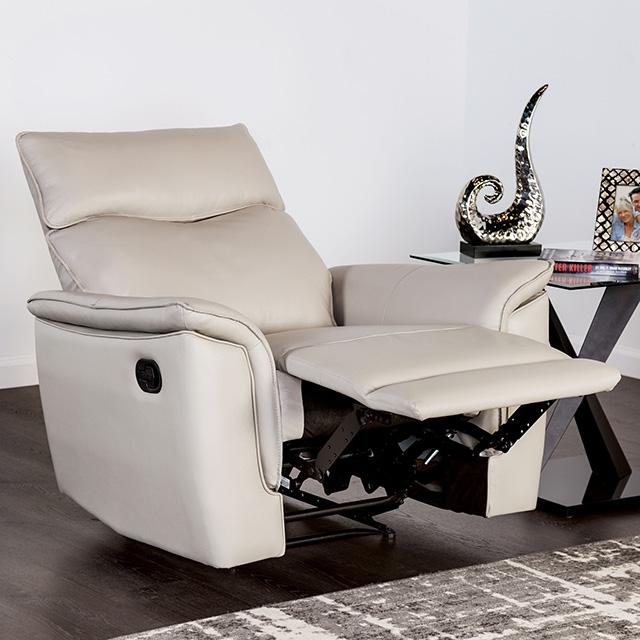 Bienne Recliner Chair White & Black - Olympia Furniture (Saint George, Utah)