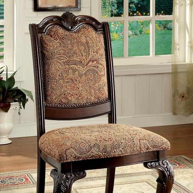BELLAGIO Brown Cherry/Pattern Fabric Side Chair (2/CTN) - Olympia Furniture (Saint George, Utah)
