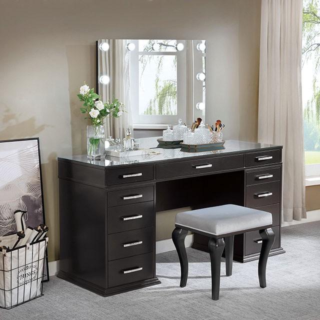 Valentina Vanity Set White & Dark Gray - Olympia Furniture (Saint George, Utah)