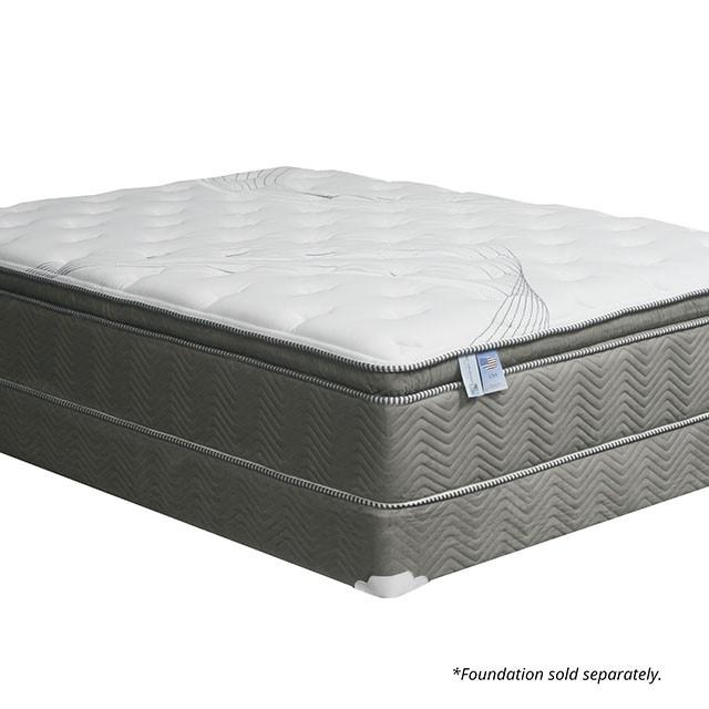 STORMIN White/Gray 13" Euro Pillow Top Mattress, Cal.King - Olympia Furniture (Saint George, Utah)
