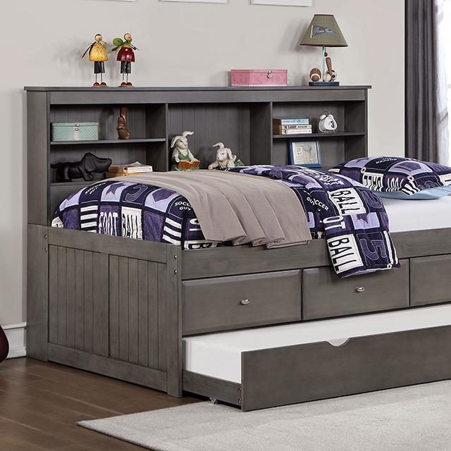 TIBALT Twin DayBed w/ Trundle, Dark Gray - Olympia Furniture (Saint George, Utah)