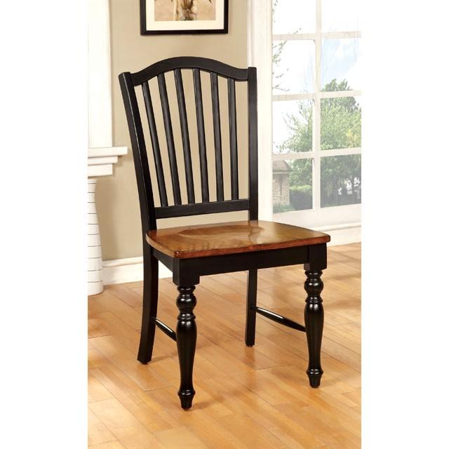 MAYVILLE Black/Antique Oak Side Chair (2/CTN) - Olympia Furniture (Saint George, Utah)