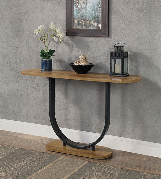 OLBIA Sofa Table, Rustic Oak/Sand Black - Olympia Furniture (Saint George, Utah)