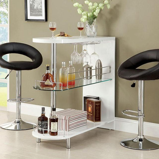 Numbi White/Chrome Mini Server - Olympia Furniture (Saint George, Utah)