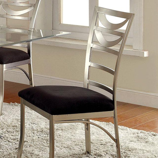 ROXO Silver/Black Side Chair (2/CTN) - Olympia Furniture (Saint George, Utah)