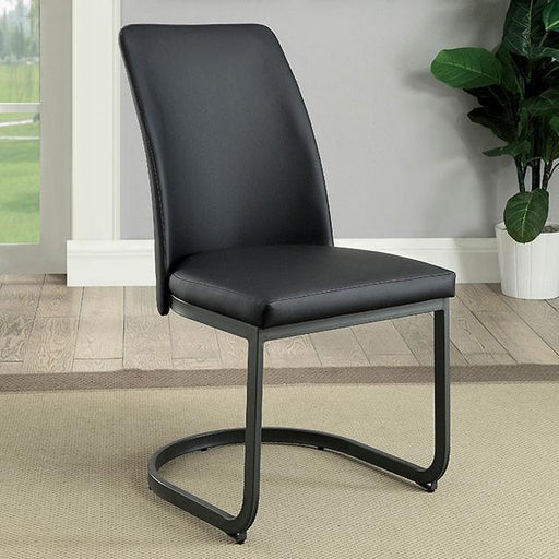 Saskia Dark Gray/Black Side Chair (2/CTN) - Olympia Furniture (Saint George, Utah)