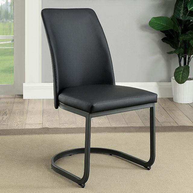 Saskia Dark Gray/Black Side Chair (2/CTN) - Olympia Furniture (Saint George, Utah)