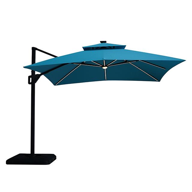 Sano 10 Ft Square Umbrella w/ Double Top w/ LED + 37" Large Base - Olympia Furniture (Saint George, Utah)