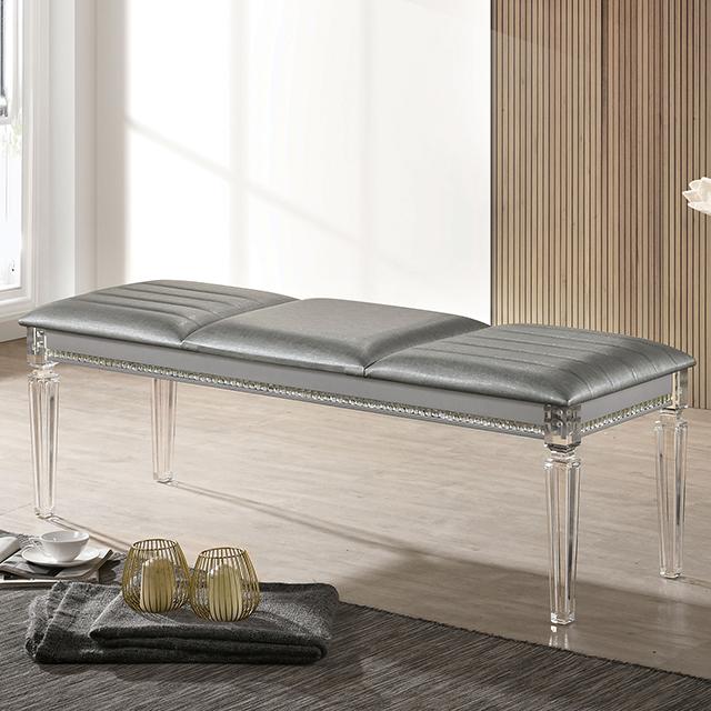 MADDIE Bench, Silver - Olympia Furniture (Saint George, Utah)