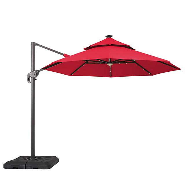 Nuti 10 Ft Round Umbrella w/ LED Light + 37" Large Base - Olympia Furniture (Saint George, Utah)